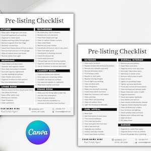 Editable Pre-listing Checklist. Realtor Template. Home Seller Checklist ...