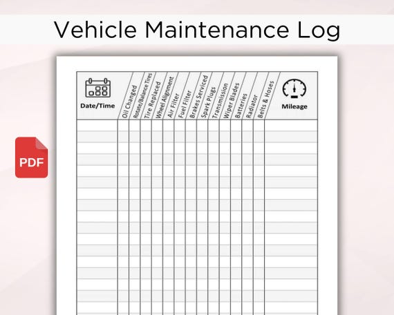 Vehicle Maintenance Log Book. Vehicle Maintenance Tracker. Vehicle Maintenance Planner. Vehicle Maintenance Journal. Vehicle Repair Log. PDF