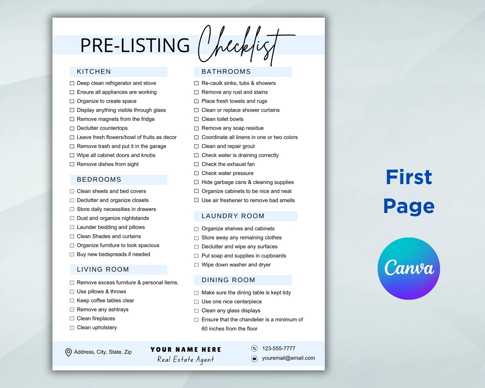 Real Estate Pre-listing Checklist. Realtor Marketing. Home Selling ...