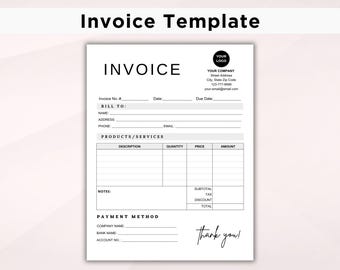 Invoice Quote Receipt Template Bundle, Editable Canva Business Forms for Small Business, Printable Forms