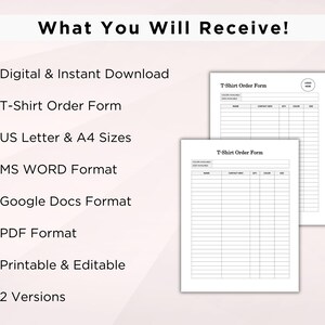Ted Socks Ordering Form.pdf T-shirt Order Form Template. Printable Order Form for Small Business ...
