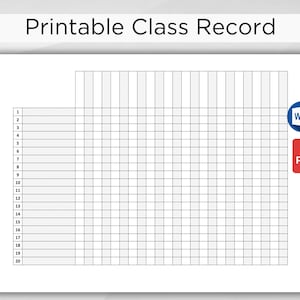 Printable Class Record Templates | Editable Student Grade Tracker | Teacher Attendance Sheets | Teacher Grade Book | Instant Download PDF