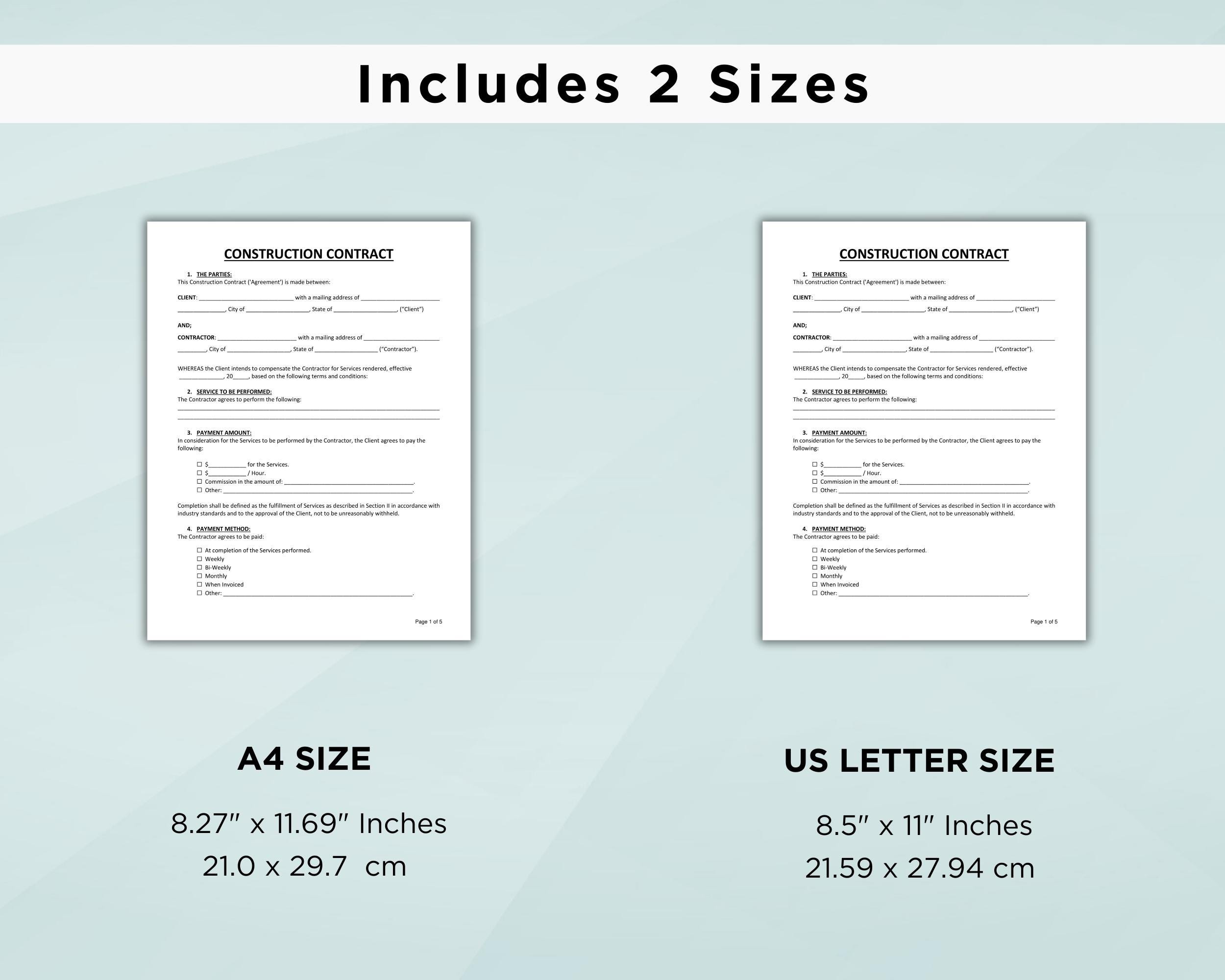 Construction Contract Agreement Template, Contractor Agreement Form ...