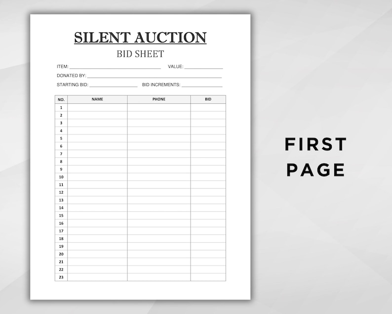 Printable Silent Auction Bid Sheet - Il 794xN.6215300952 8tls