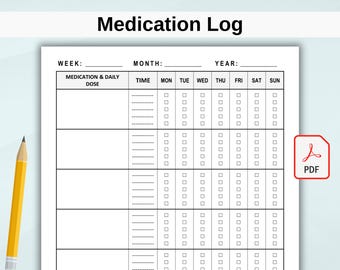 PRINTABLE Medication Tracker. Medication Log. Daily Medication Sheet. Medication List. Medication Schedule. A4/Letter. PDF. Instant Download