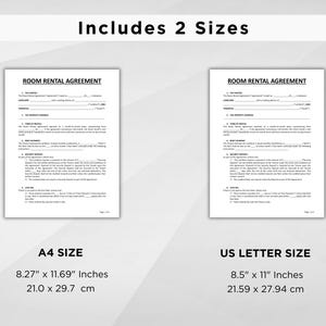 Room Renting Paper Printable Room Rental Agreement Template. Editable Room Tenancy ...