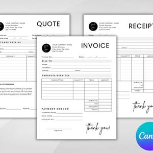Editable Invoice Template. Quote Template. Receipt Template. Professional Business Invoice. Customer Receipt. Quote Form. Instant Download