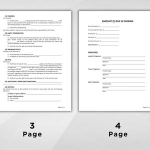 May include: A black and white legal document with the title "AMOUNT ($) DUE AT SIGNING" and a section for signatures. The document is labeled "Page 4 of 4".