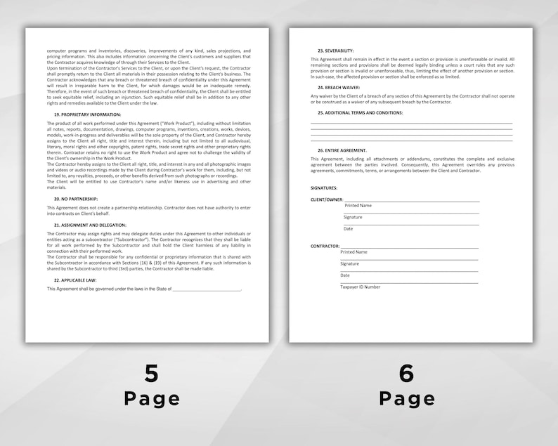 Independent Contractor Agreement Template Printable. Editable ...