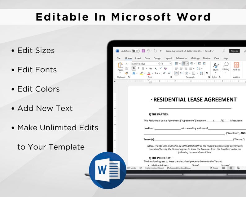 Printable Lease Agreement. Rental Agreement Template. Residential ...