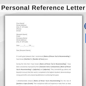 Modelo de Carta de Referência Pessoal. Carta de Recomendação Imprimível. Modelo de Carta de Recomendação. Google Docs e Word editáveis.