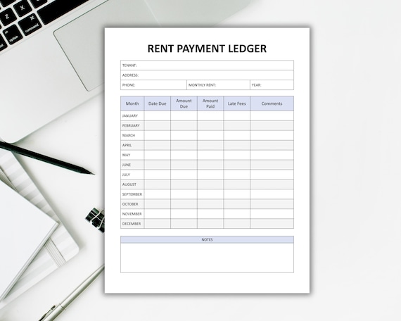 Editable Rent Payment Ledger Template. Printable Rental Payment Tracker. Monthly Rent Payment Tracker. Rental Payment Log. Word & PDF.