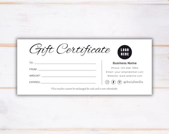 Editable Gift Certificate Template | Printable Gift Voucher | DIY Gift Card | Custom Gift Card | Canva Business Template | Instant Download