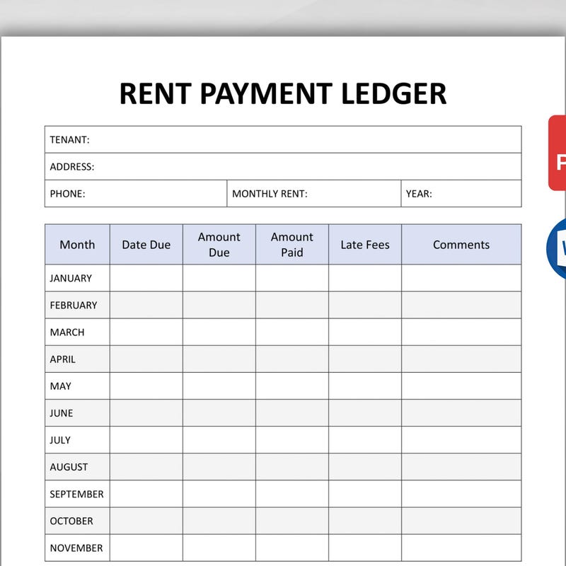 Rental Ledger Etsy