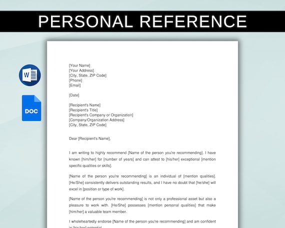Free 7 Sample Personal Recommendation Letter Templates In Pdf Ms