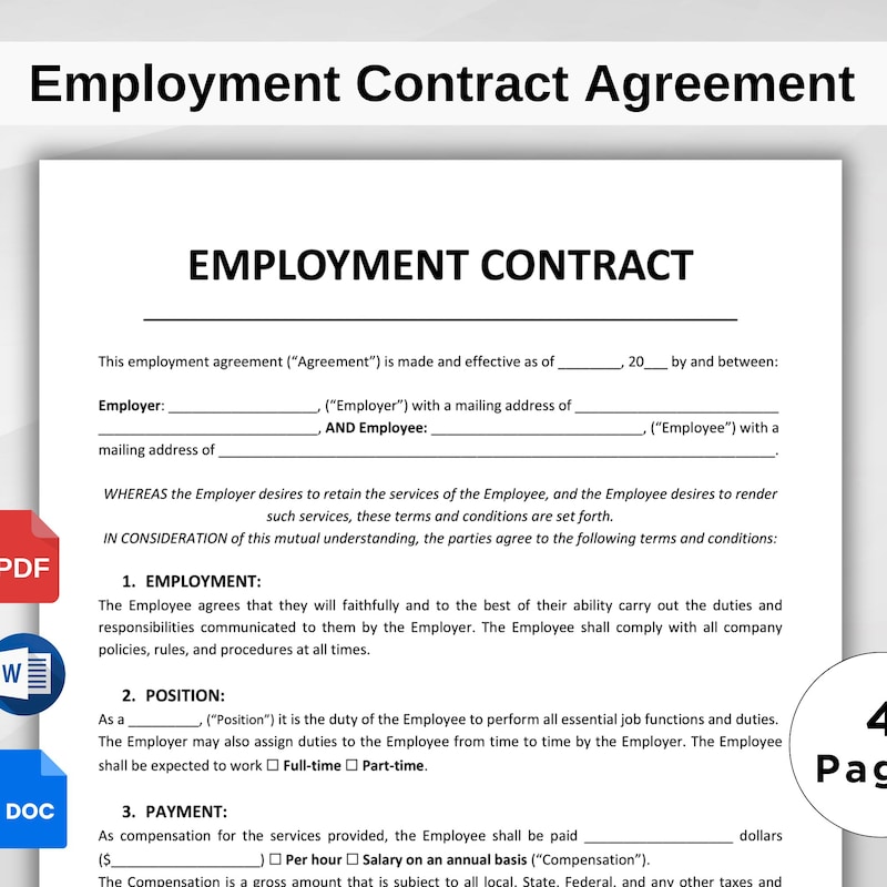 Hr Contract Template - Etsy UK