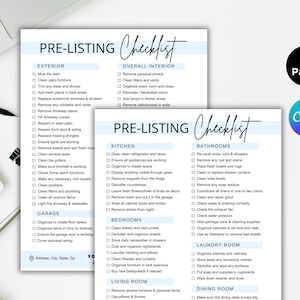 Real Estate Pre-Listing Checklist. Realtor Marketing. Home Selling Guide. Home Seller Checklist Listing Presentation Editable Canva Template