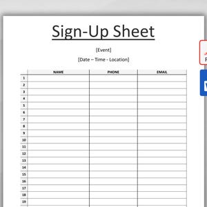 Bewerkbaar aanmeldingsblad. Aanmeldingssjabloon. Aanmeldingsblad voor evenement. Afdrukbaar aanmeldingsformulier. Pdf en Word. A4/Brief. Digitale download