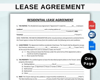 Modelo de contrato de aluguel editável. Contrato de locação simples de uma página. Formulários do senhorio. Contrato de Habitação Residencial. PDF, Documentos Google, Word