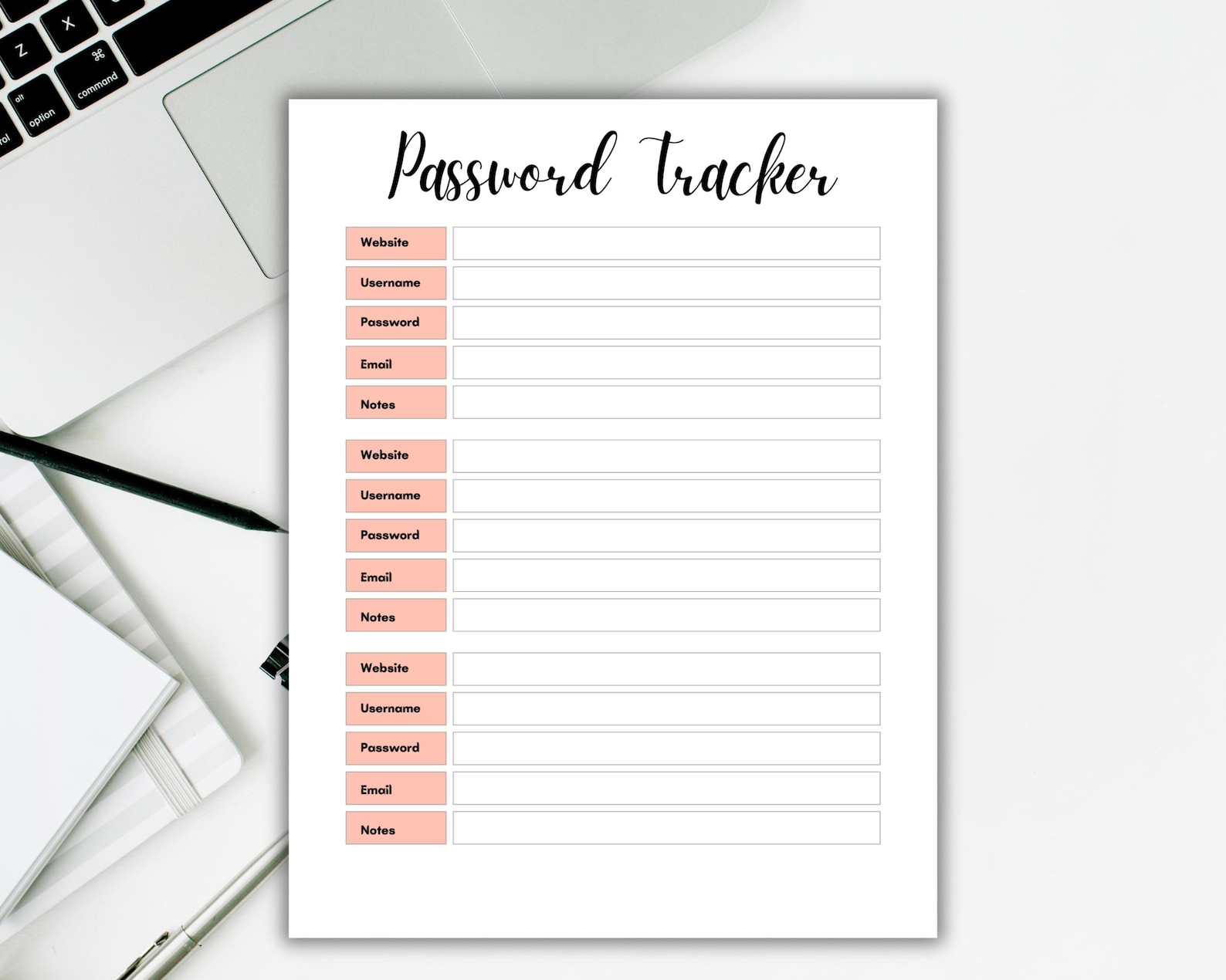 PRINTABLE Password Tracker. Printable Password Log. Password Keeper ...