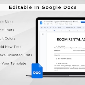 Printable Room Rental Agreement Template. Editable Room Tenancy ...