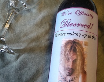 Funny divorce Wine Label.  Congratulate yourself with your "unnuptials"!
