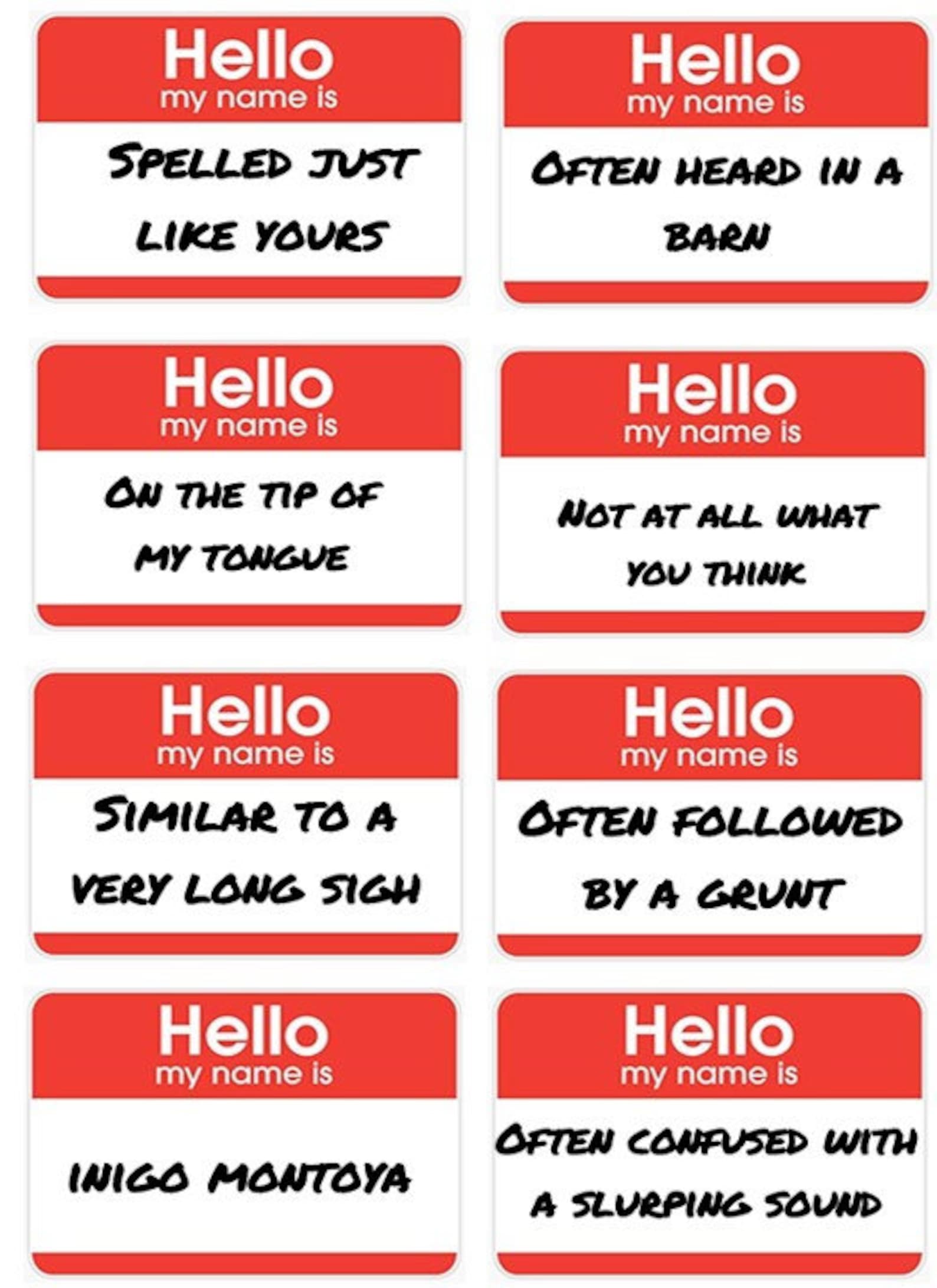 Funny Name Tags: Party Ice-breakers (set of 32) (downloadable ...