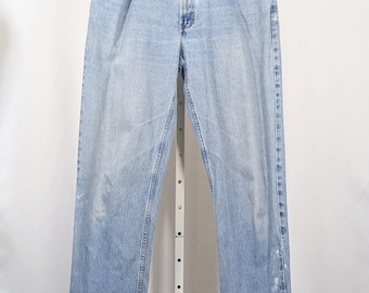 Vintage Y2K Jeans Old Navy Blue Straight Leg Men's Size 38 x 36 Distressed