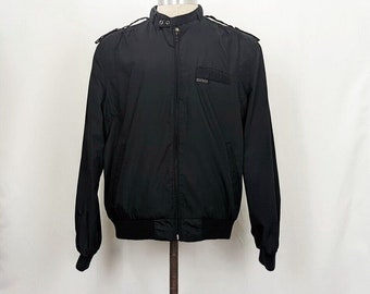 Vintage 80s Jacket Black Cafe Racer Style Men's Size L