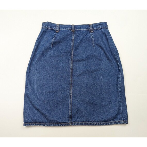 Vintage 90s Skirt Blue Denim Jean Straight Pencil… - image 5