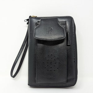 Vintage 90s Y2K Philippe Amiel Black Personal Organizer Planner Wallet