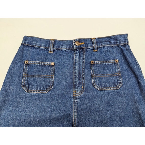 Vintage 90s Skirt Blue Denim Jean Straight Pencil… - image 2