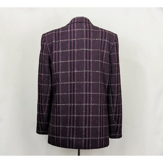 80s Jacket Purple Black White Plaid Academia Miss… - image 4