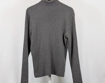 Vintage 90s Polo Ralph Lauren Sweater Cashmere Gray Turtleneck Men's Size L
