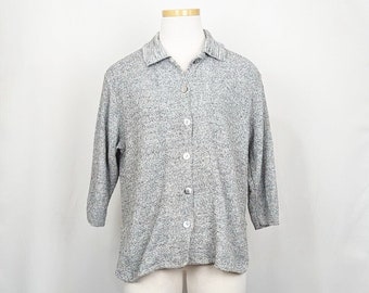 Vintage jaren 90 vest trui zwart wit mist maat S