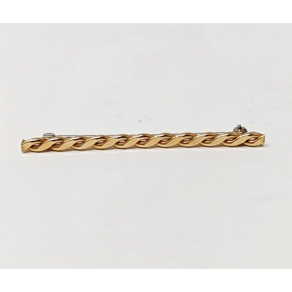 Vintage KREMENTZ USA Tie Bar Tie Clip Gold Rolled Textured