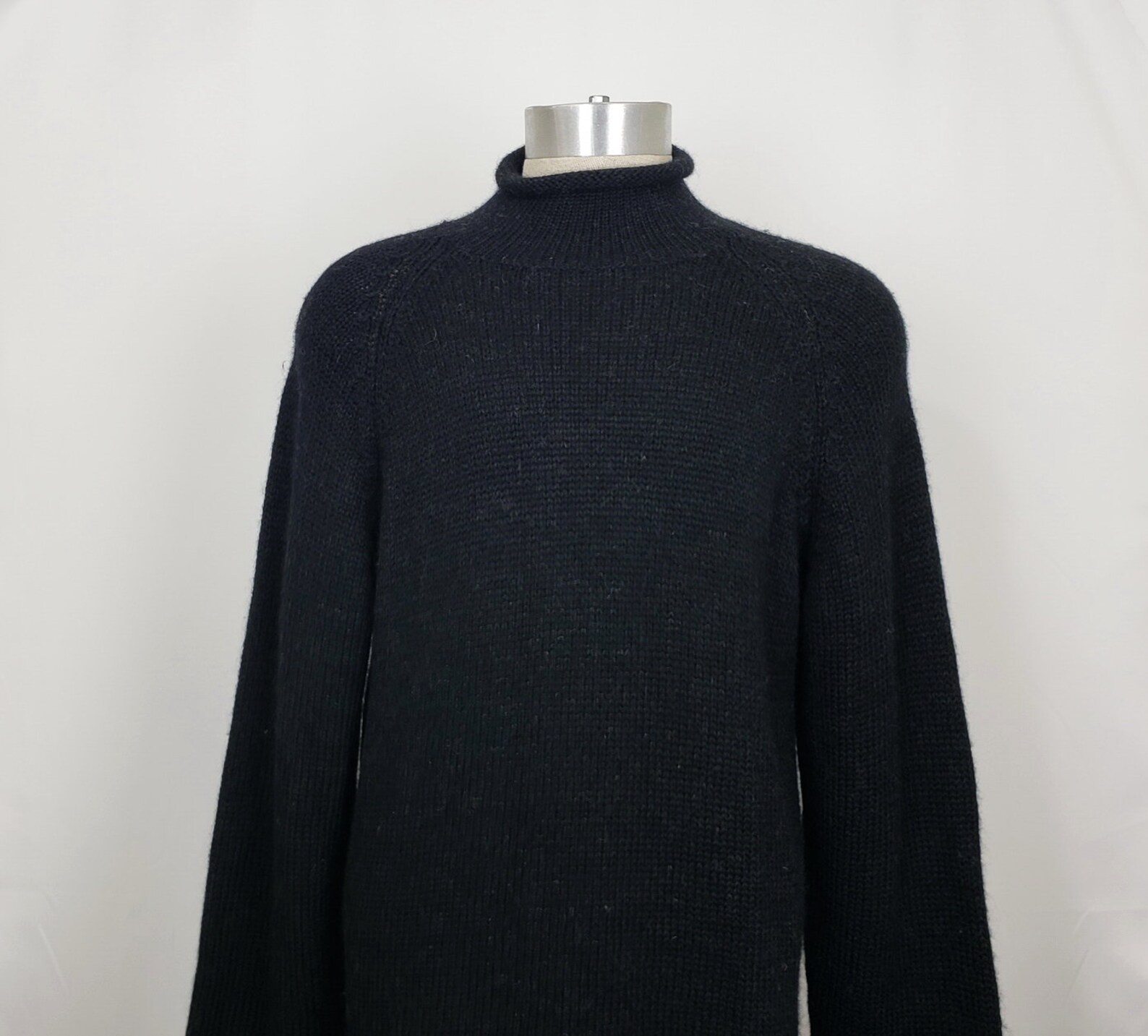 Vintage J. Crew Sweater Black Fisherman Wool Rolled Neck | Etsy