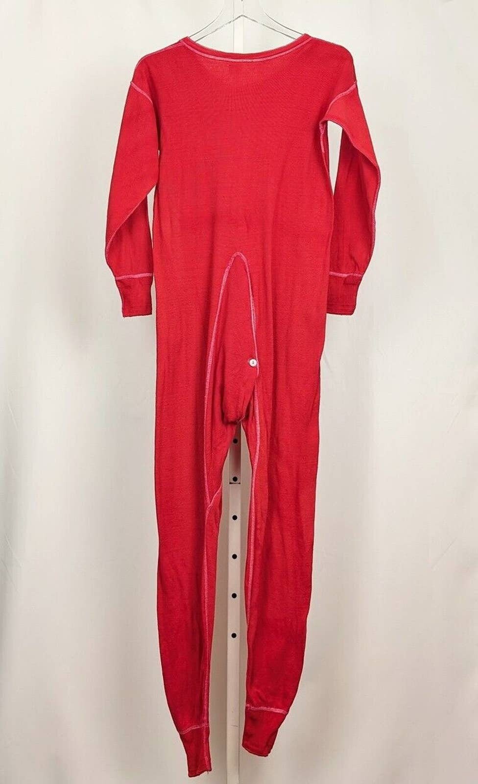 70s Healthknit Red Union Suit Long Johns Underwear Men's L 4244 USA Vintage Etsy