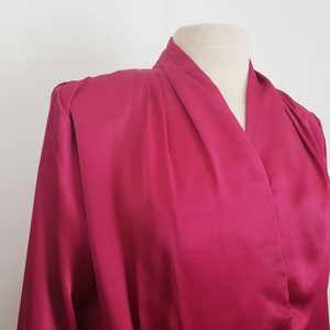 80s Blouse Magenta Pink Fitted Misses 10 Vintage New Deadstock image 3