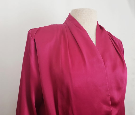80s Blouse Magenta Pink Fitted Misses 10 Vintage … - image 3