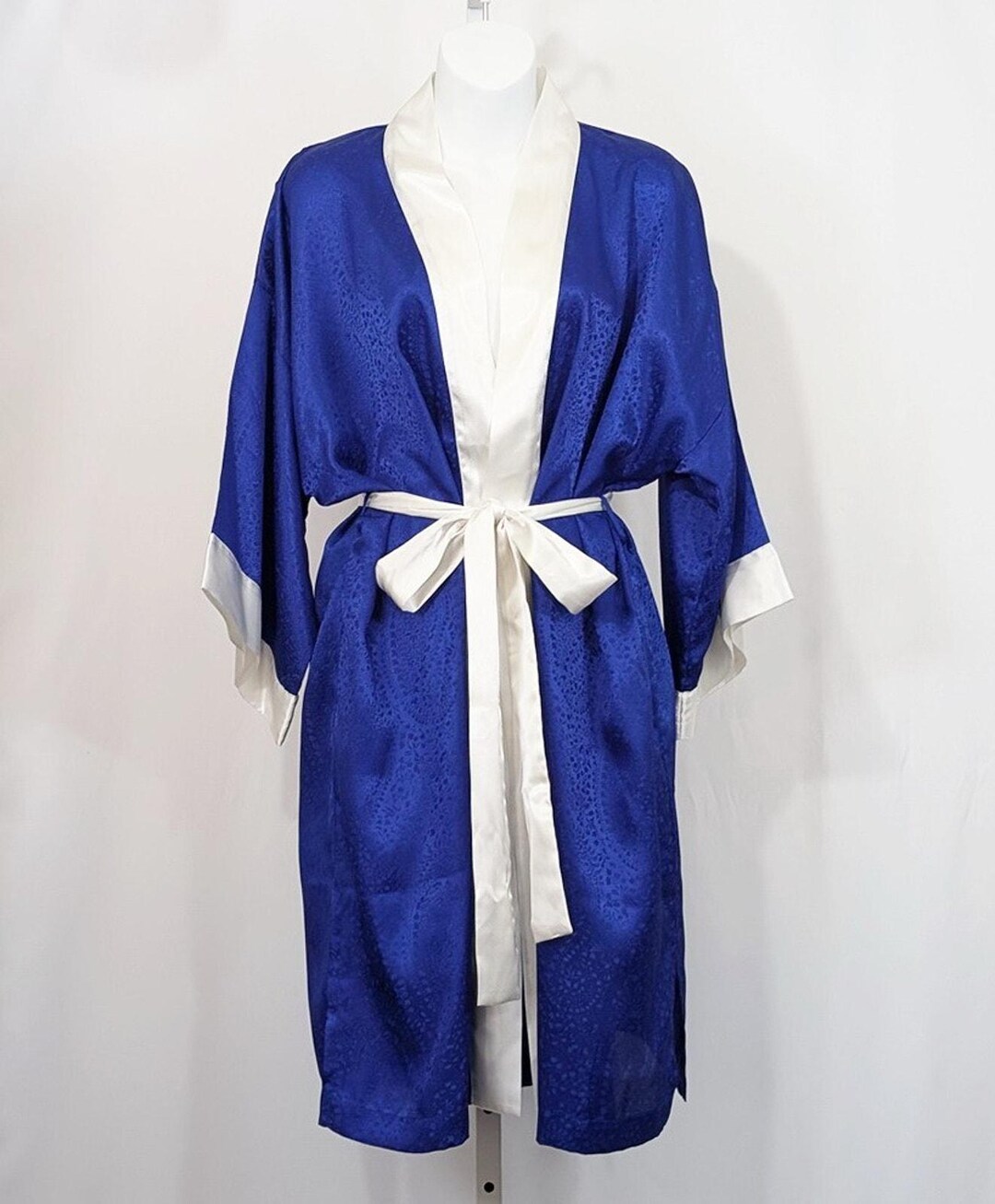 Vintage 90s Victoria's Secret Robe Gold Label Blue White Women's One ...