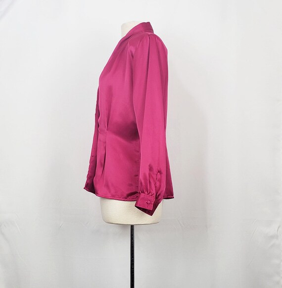 80s Blouse Magenta Pink Fitted Misses 10 Vintage … - image 4