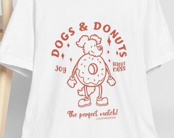 Dogs & Donuts | Unisex Short Sleeve T Shirt Top | 100% Cotton