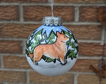 Corgi Hand Painted Christmas Bauble | Ornament | One-of-a-Kind | Personalisable | Decoration | Pembroke | Cardigan