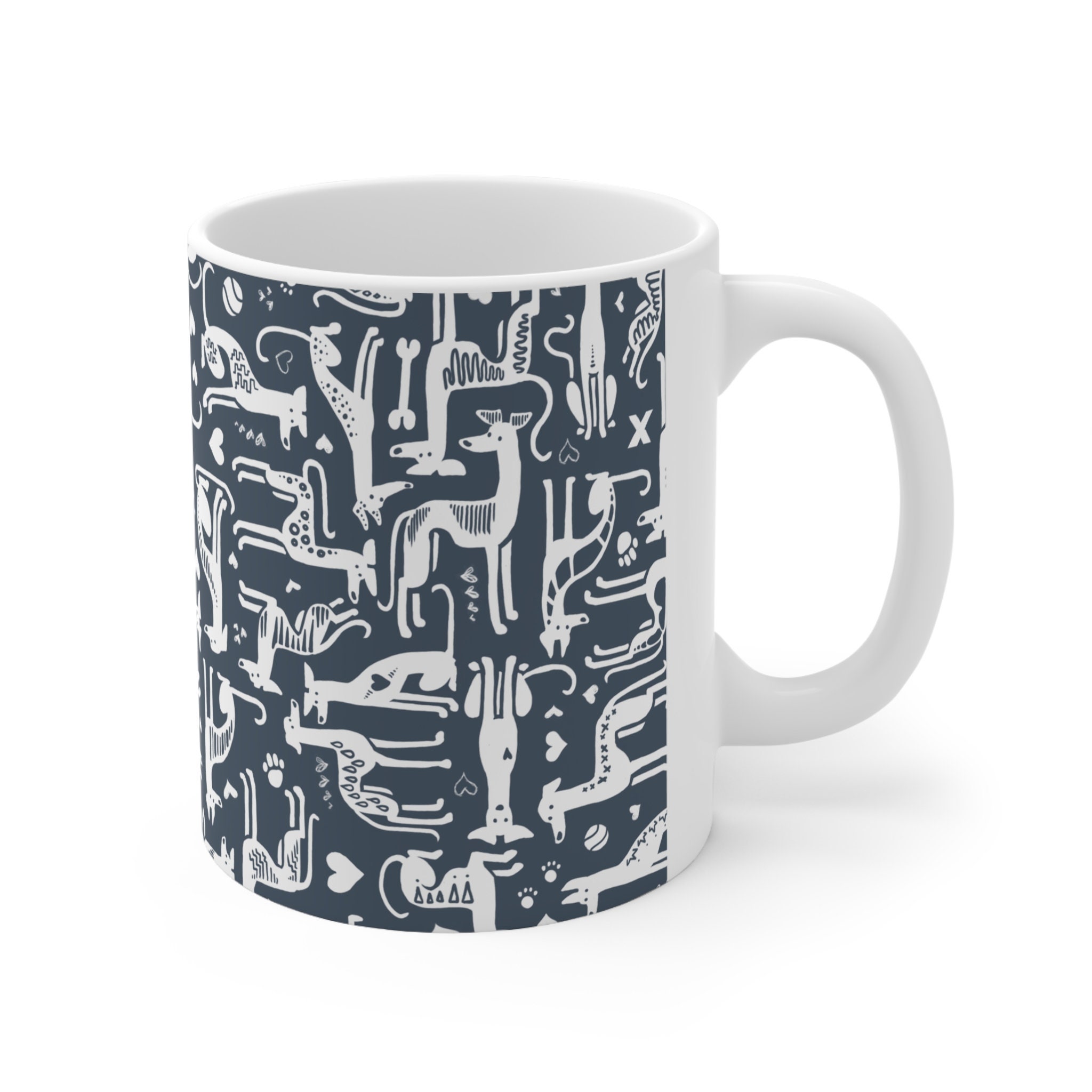 Funky Dogs Ceramic Mug | 11oz | 0.33l | Dogs | Dishwasher & Microwave Safe  | Sighthounds | Greyhound | Whippet