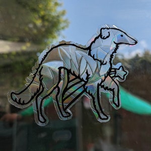 Borzoi Vinyl Window Cling | Silken Windhound  | Sun Catcher | Beautiful Gift Idea | Dog Design | Cute | Sighthound