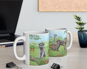 Garden Hungarian Pumi Dog Ceramic Mug | 11oz 0.33l | Dishwasher & Microwave Safe | Sent from the UK