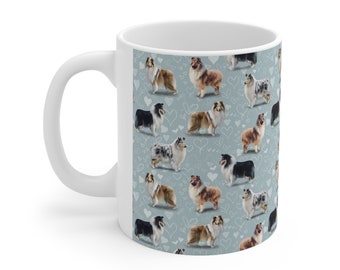 Collie Ceramic Mug | 11oz | 0.33l | Rough Collie Dog | Dishwasher & Microwave Safe