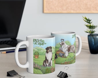 Australian Shepherd Dog Ceramic Mug | 11oz 0.33l | Dishwasher & Microwave Safe | Sent from the UK | Aussie Shepherd