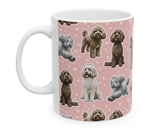 US VERSION | Pink Cockapoo Dog Ceramic Mug | 11oz 0.33l | Dishwasher & Microwave Safe | Sent from USA